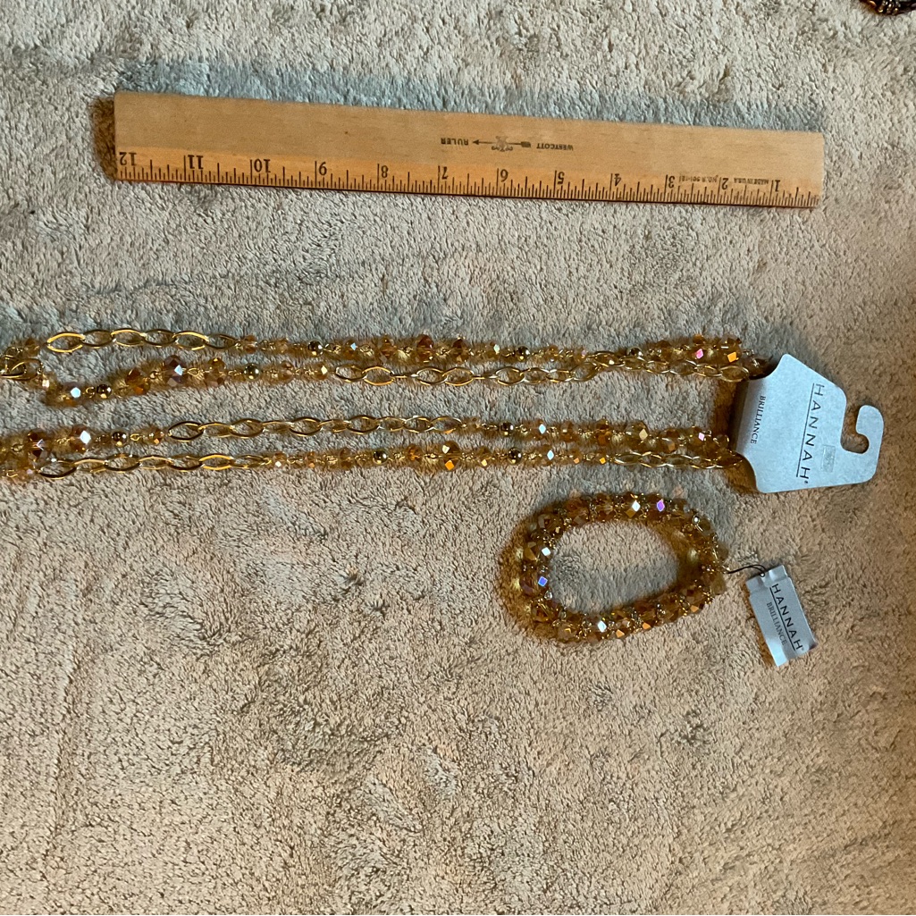 3 For 1 Gold Beaded Necklace Earrings 35$